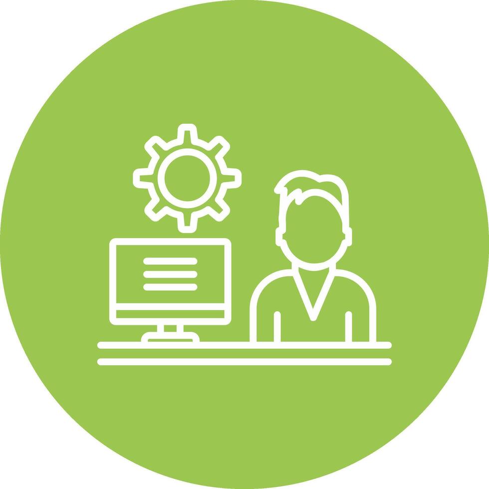 Admin Work Line Multi Circle Icon vector