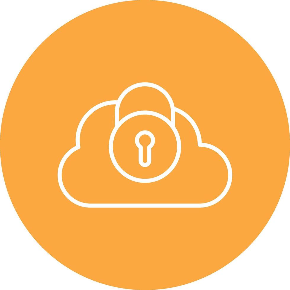 Security Castle Cloud Line Multi Circle Icon vector