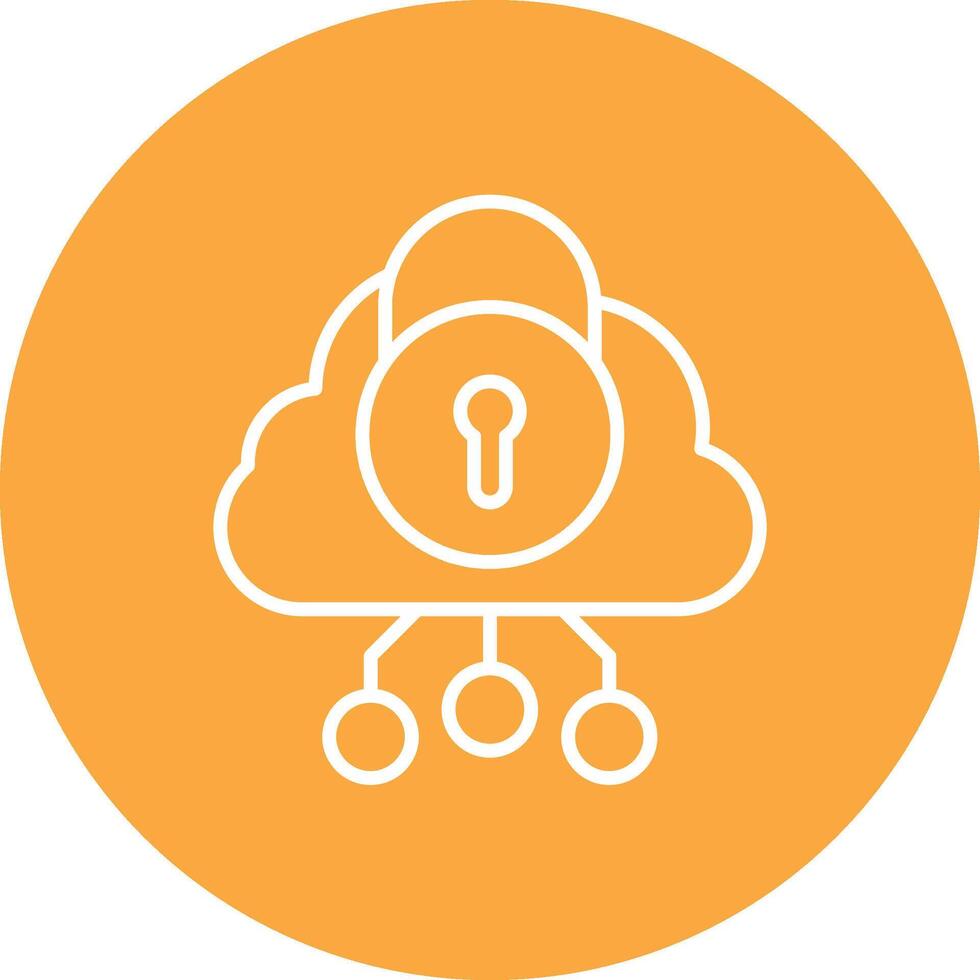 Security Cloud Line Multi Circle Icon vector