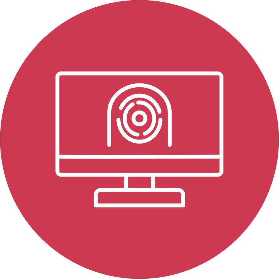 Security Computer Faceprint Line Multi Circle Icon vector