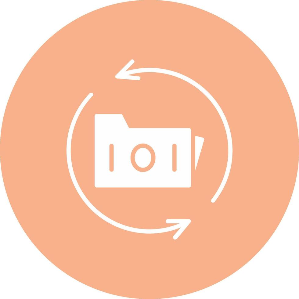 Data Backup Glyph Multi Circle Icon vector