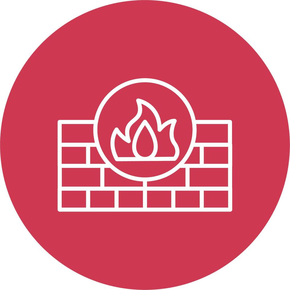 Firewall Line Multi Circle Icon vector
