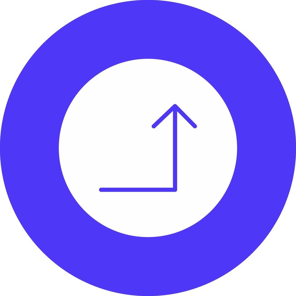 Turn Up Glyph Multi Circle Icon vector