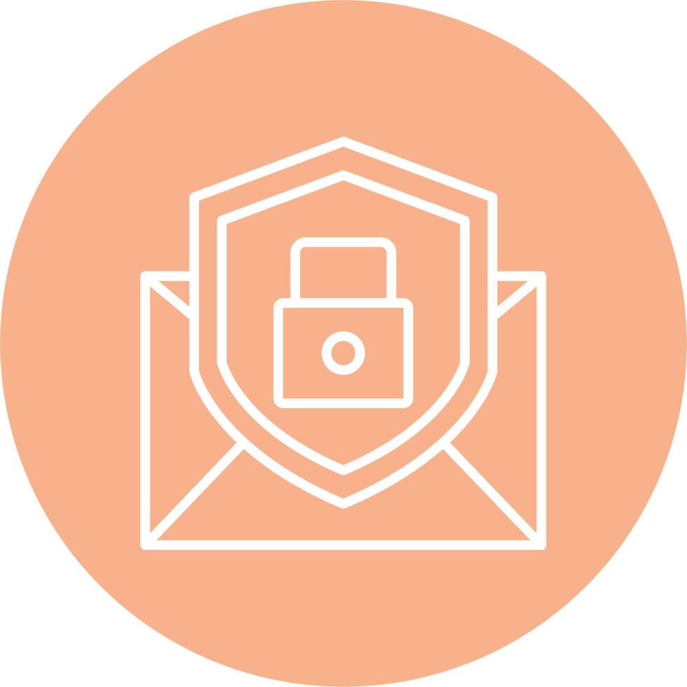 Email Protection Line Multi Circle Icon vector