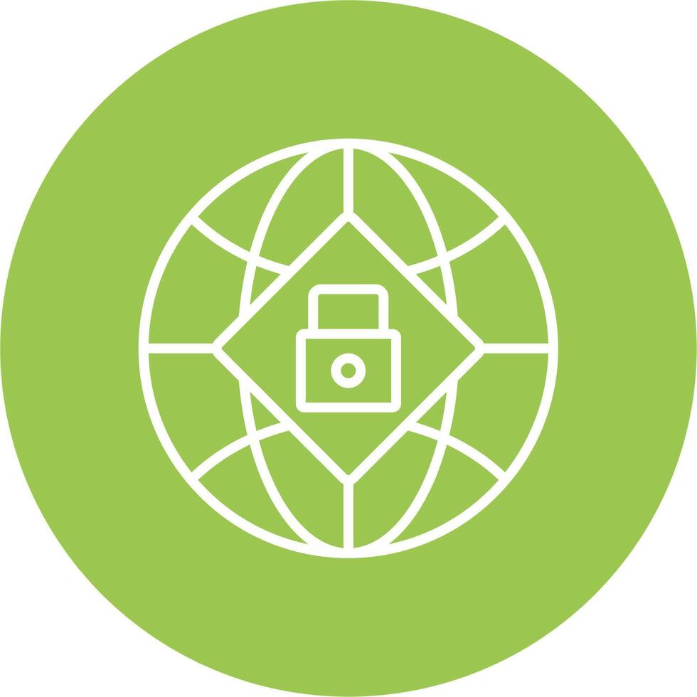 Global Security Line Multi Circle Icon vector