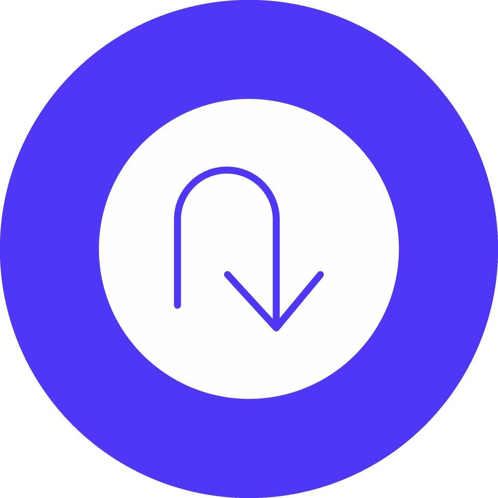 U Turn Glyph Multi Circle Icon vector