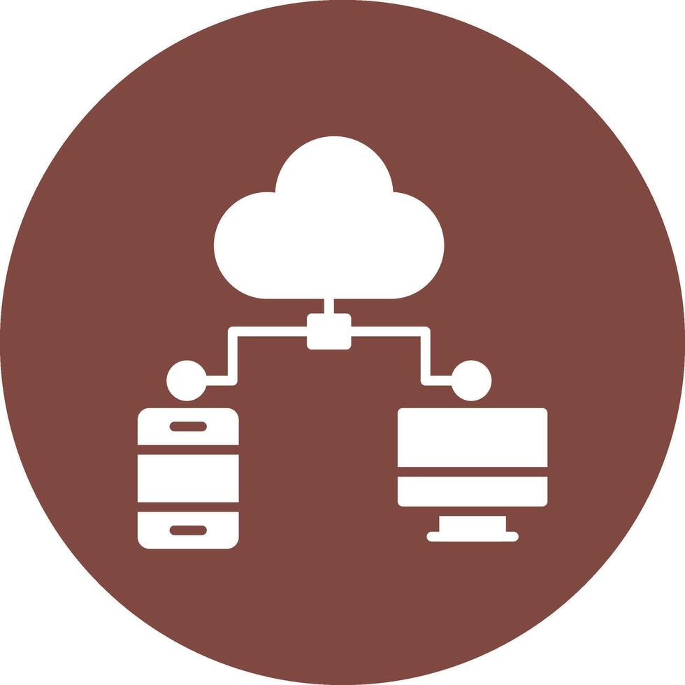 Cloud Computing Glyph Multi Circle Icon vector