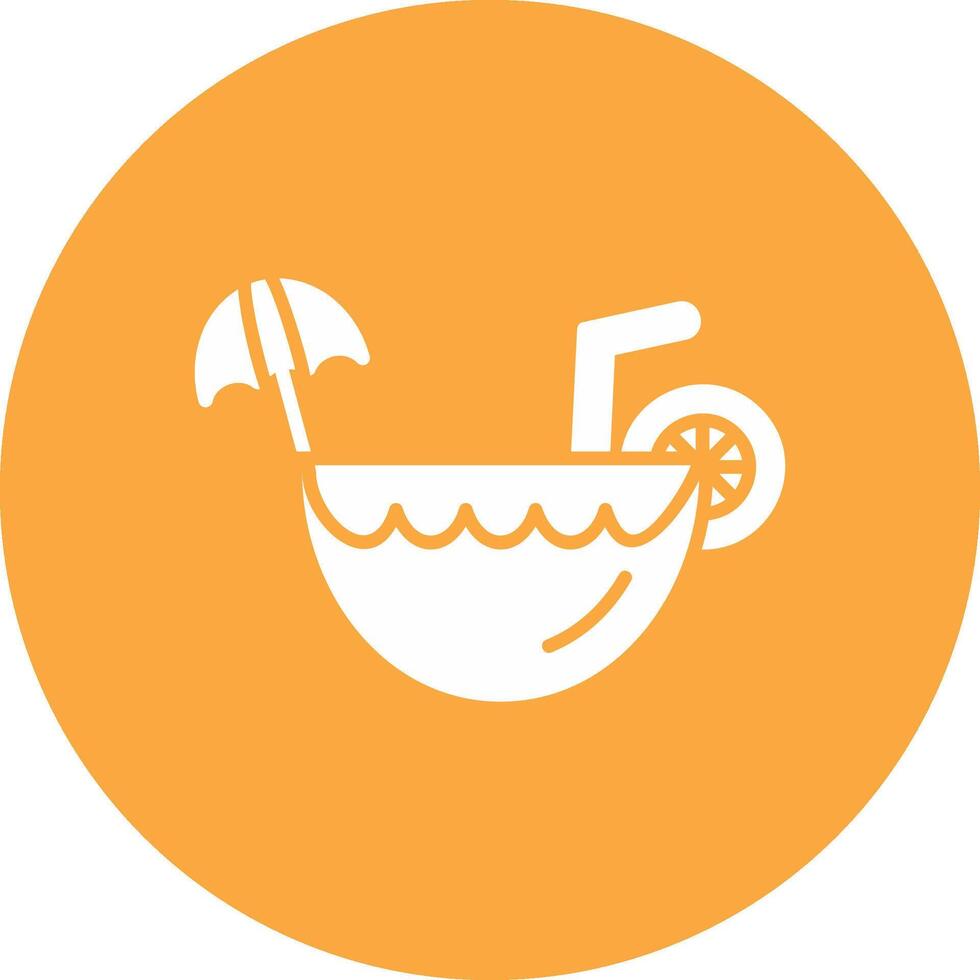 Coconut Drink Glyph Multi Circle Icon vector