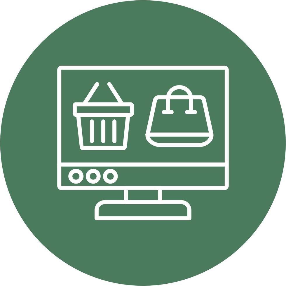 OnLine Multi Circle Shopping Line Multi Circle Icon vector