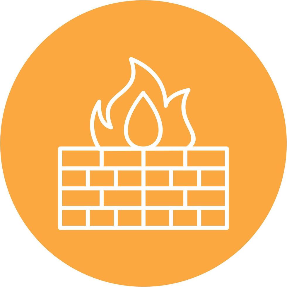 Firewall Line Multi Circle Icon vector