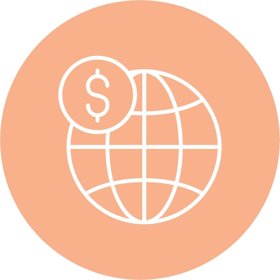 global negocio línea multi circulo icono vector