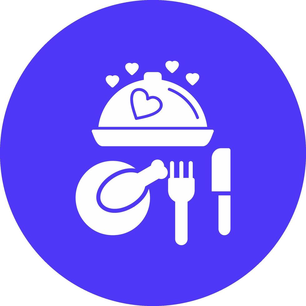 Dinner Glyph Multi Circle Icon vector