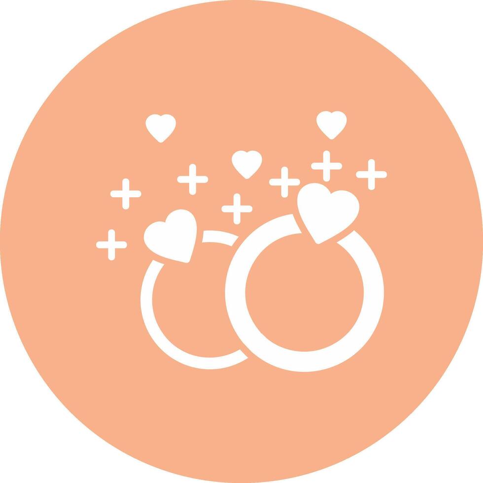 Wedding Rings Glyph Multi Circle Icon vector