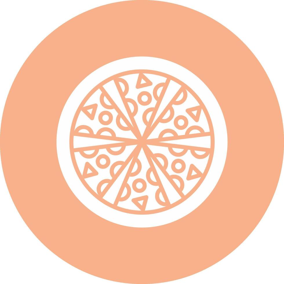Pizza Glyph Multi Circle Icon vector