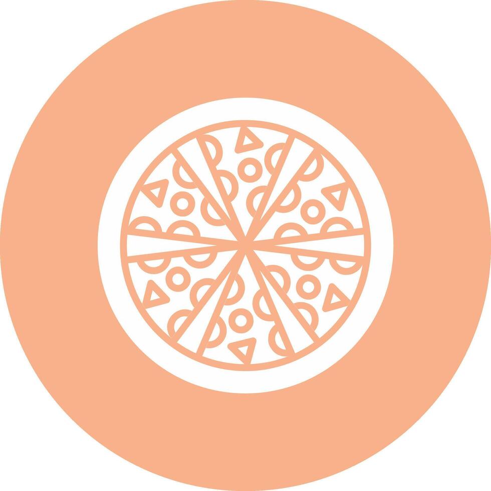 Pizza Glyph Multi Circle Icon vector