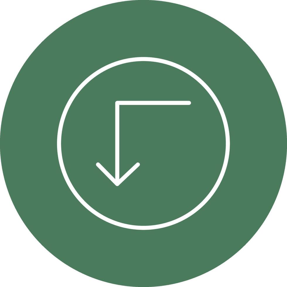 Turn Down Line Multi Circle Icon vector