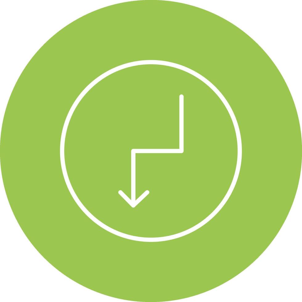 Zigzag Arrow Line Multi Circle Icon vector