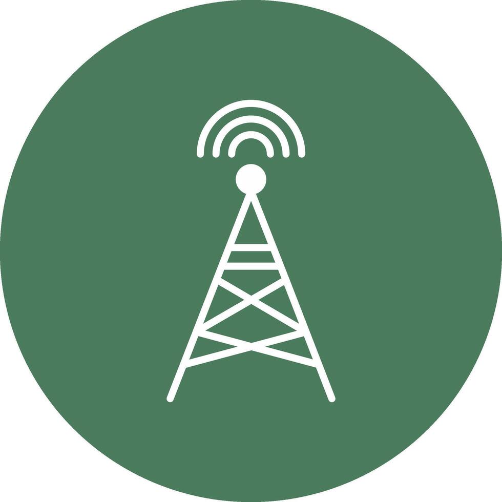 Radio Tower Glyph Multi Circle Icon vector