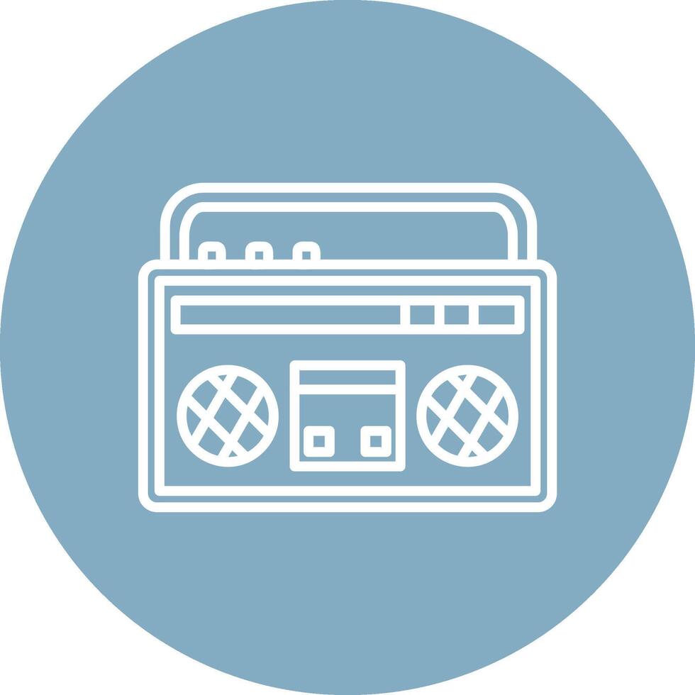 boombox línea multi circulo icono vector