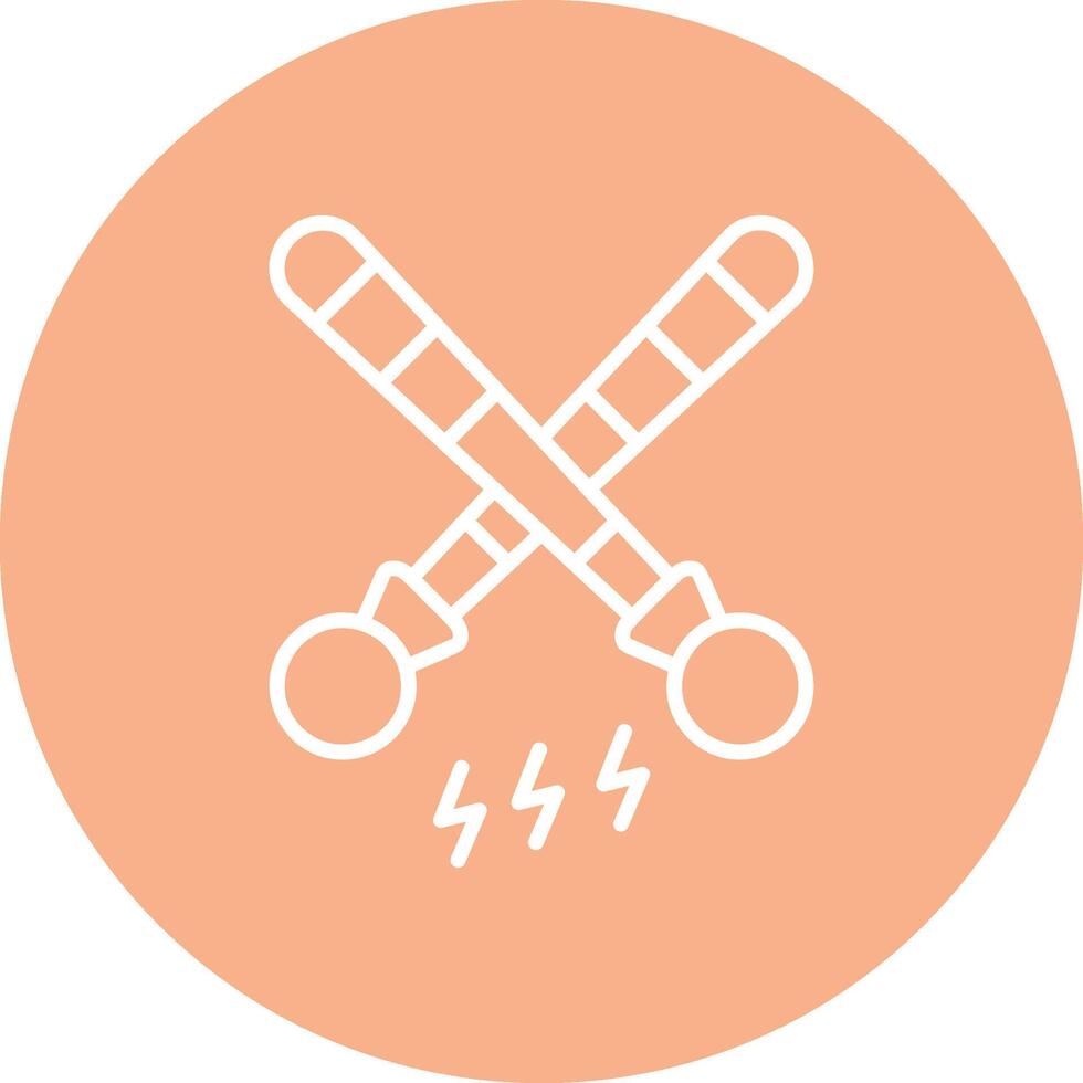 Drumsticks Line Multi Circle Icon vector