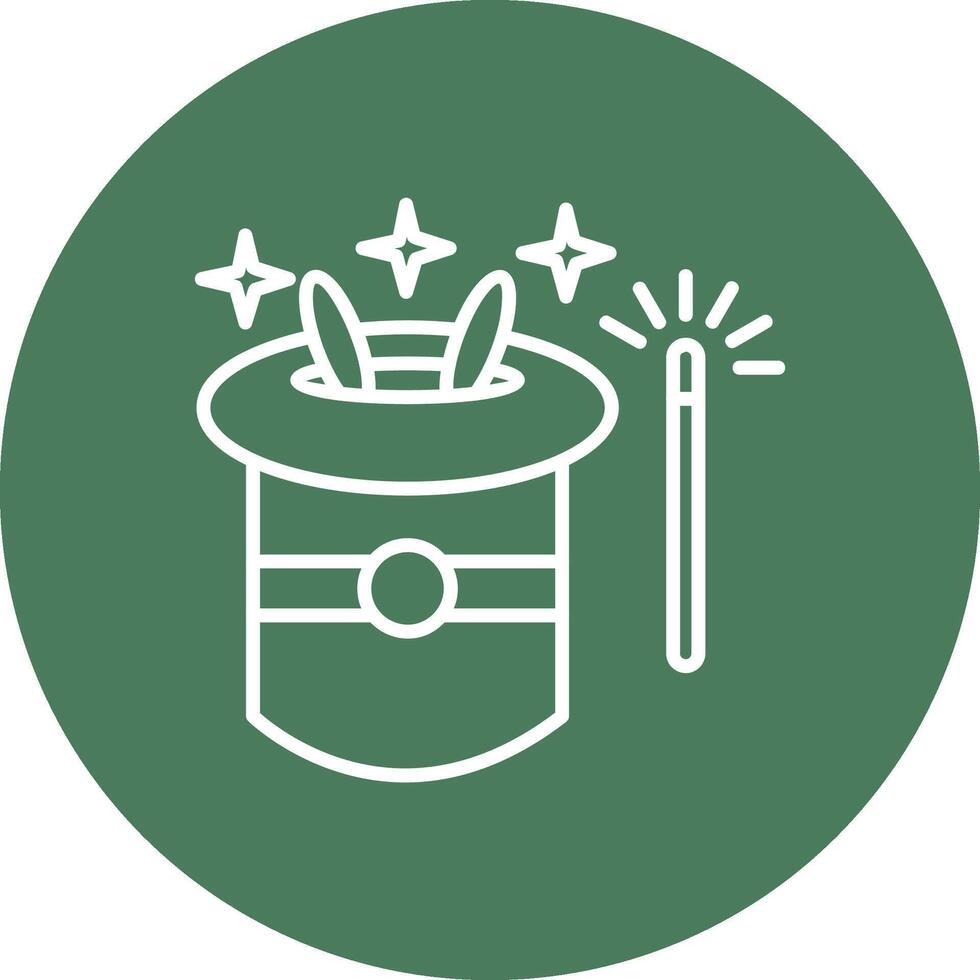 Magic Hat Line Multi Circle Icon vector