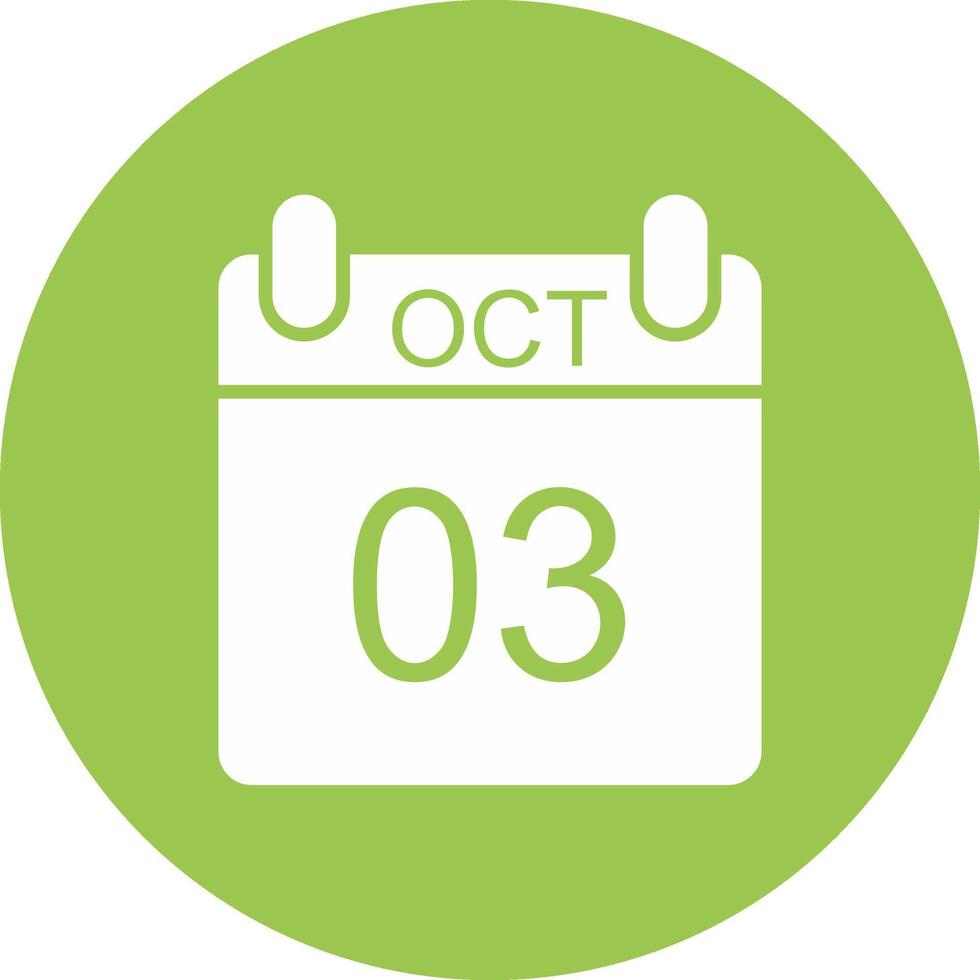 October Glyph Multi Circle Icon vector