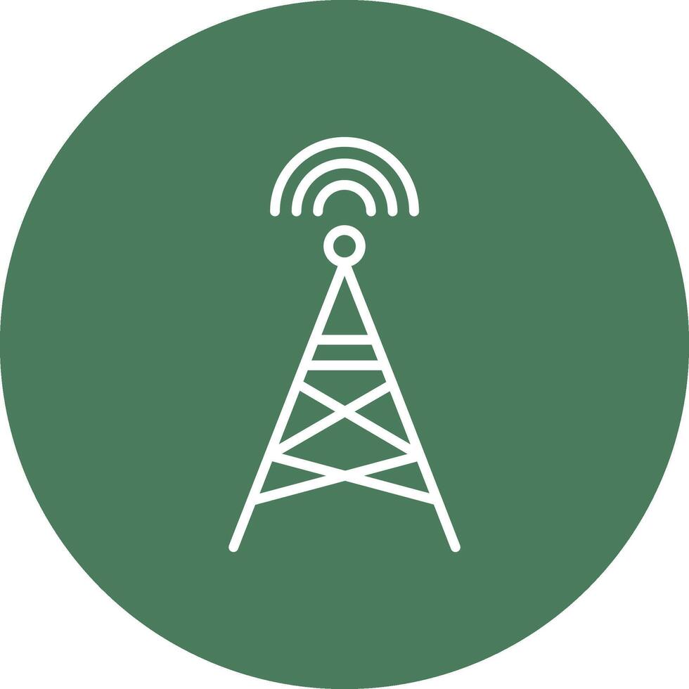 Radio Tower Line Multi Circle Icon vector