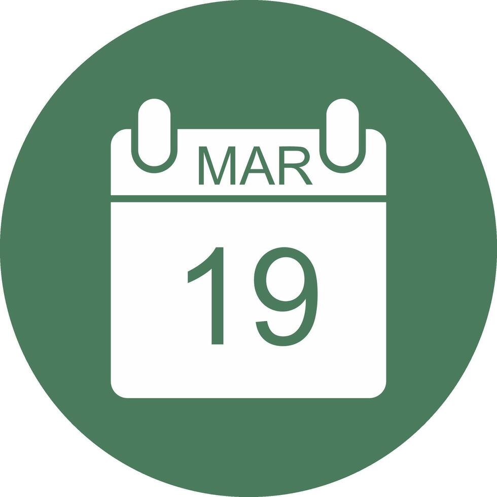 March Glyph Multi Circle Icon vector