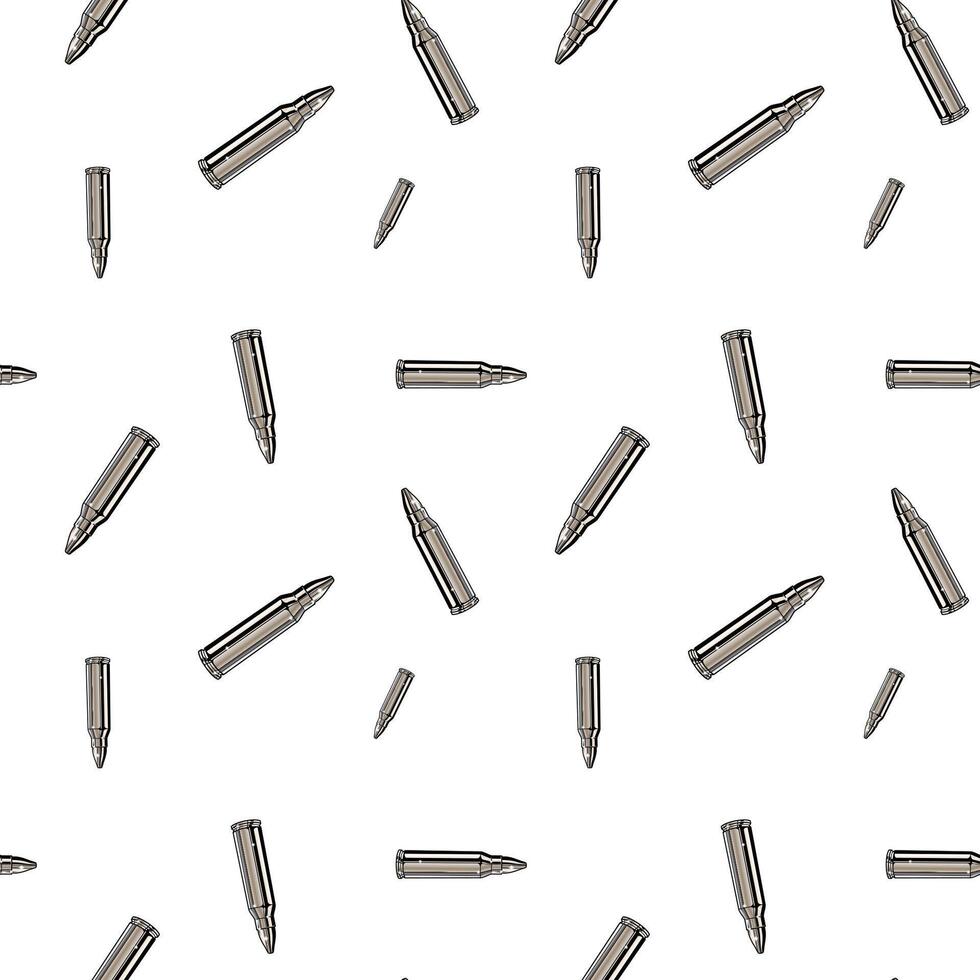 Metallic chrome bullets pattern. Seamless background design. vector