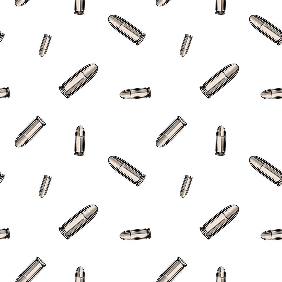 Metallic chrome bullets pattern. Seamless background design. vector