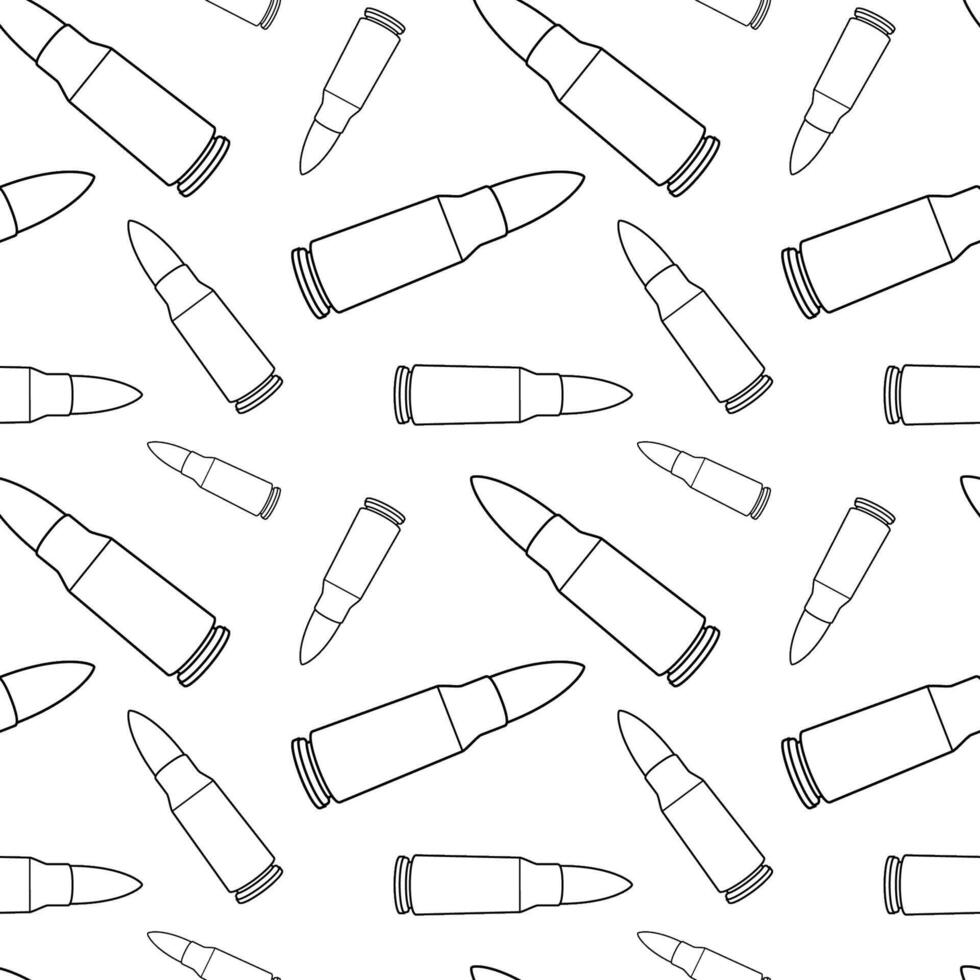 Line art bullets pattern. Black and white seamless background. vector