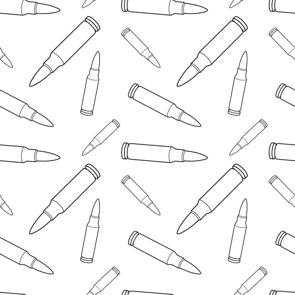 Line art bullets pattern. Black and white seamless background. vector