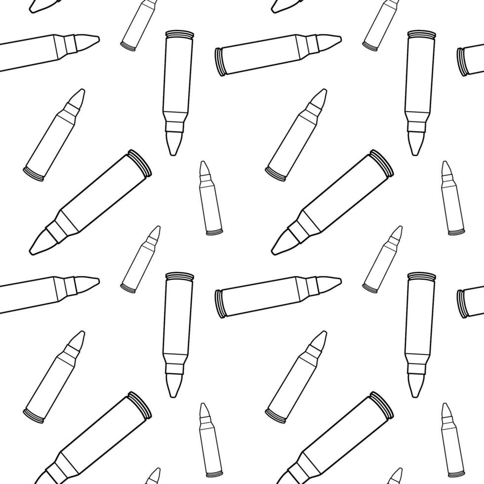 Line art bullets pattern. Black and white seamless background. vector