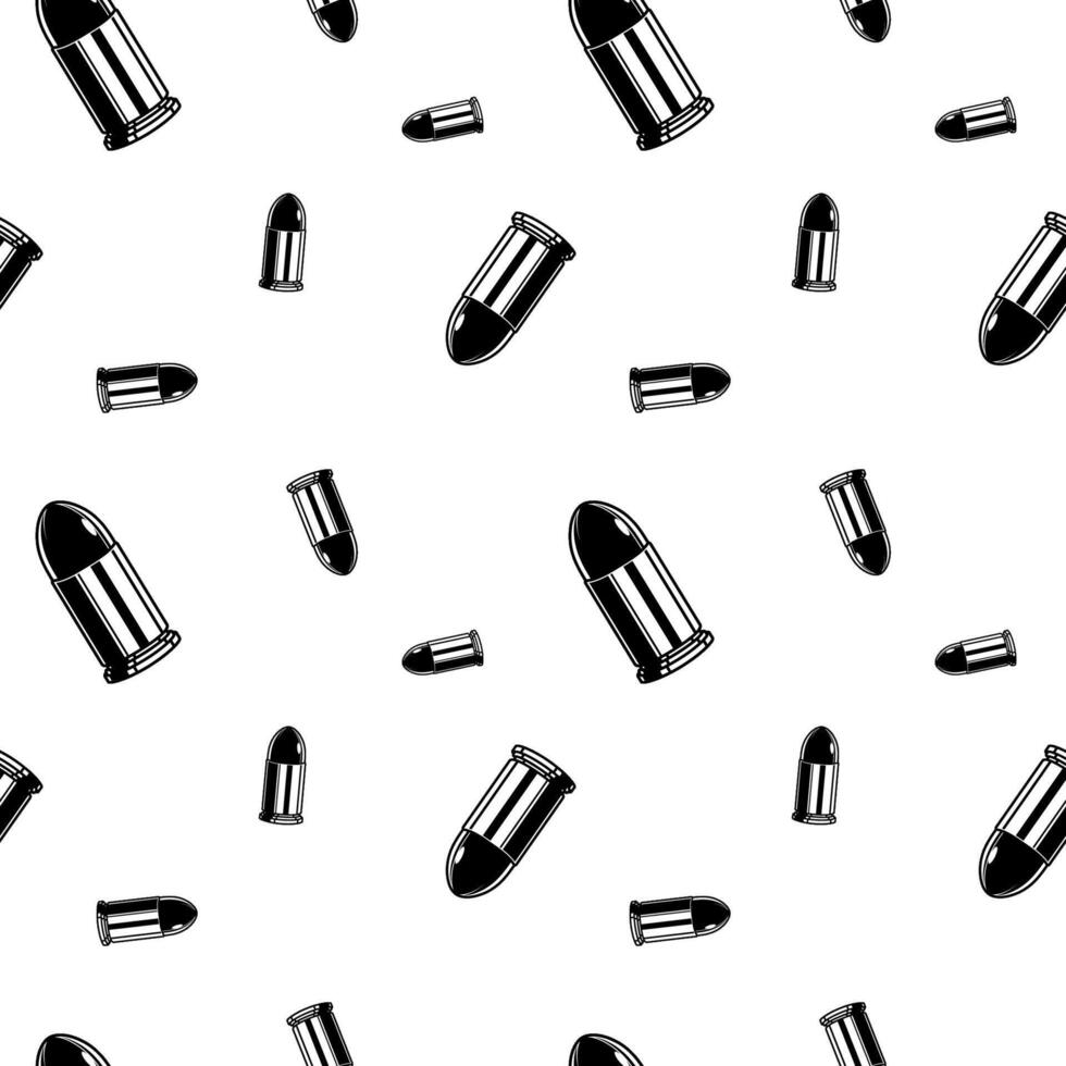 Black and white bullets pattern. Seamless background texture. vector