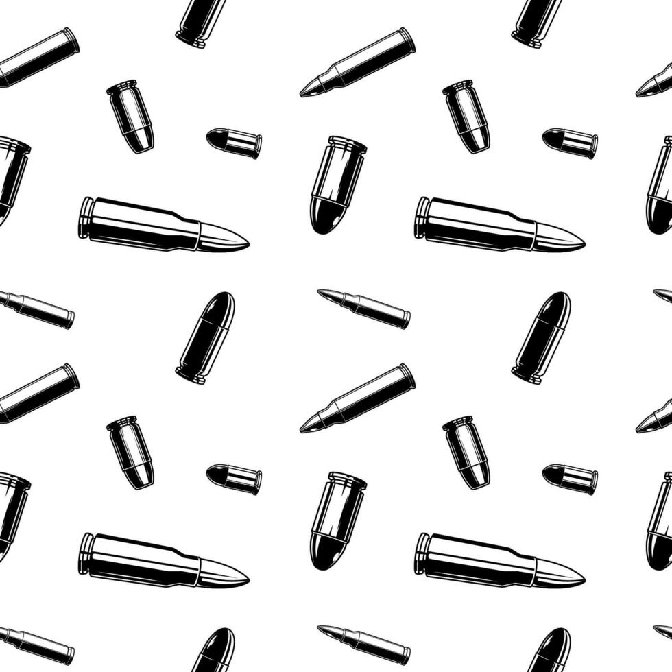 Black and white bullets pattern. Seamless background texture. vector