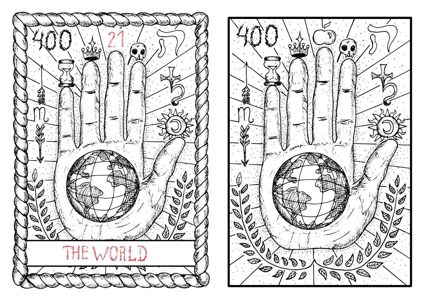 The Tarot card, hand drawn engraved illustration, mystic and esoteric concept vector
