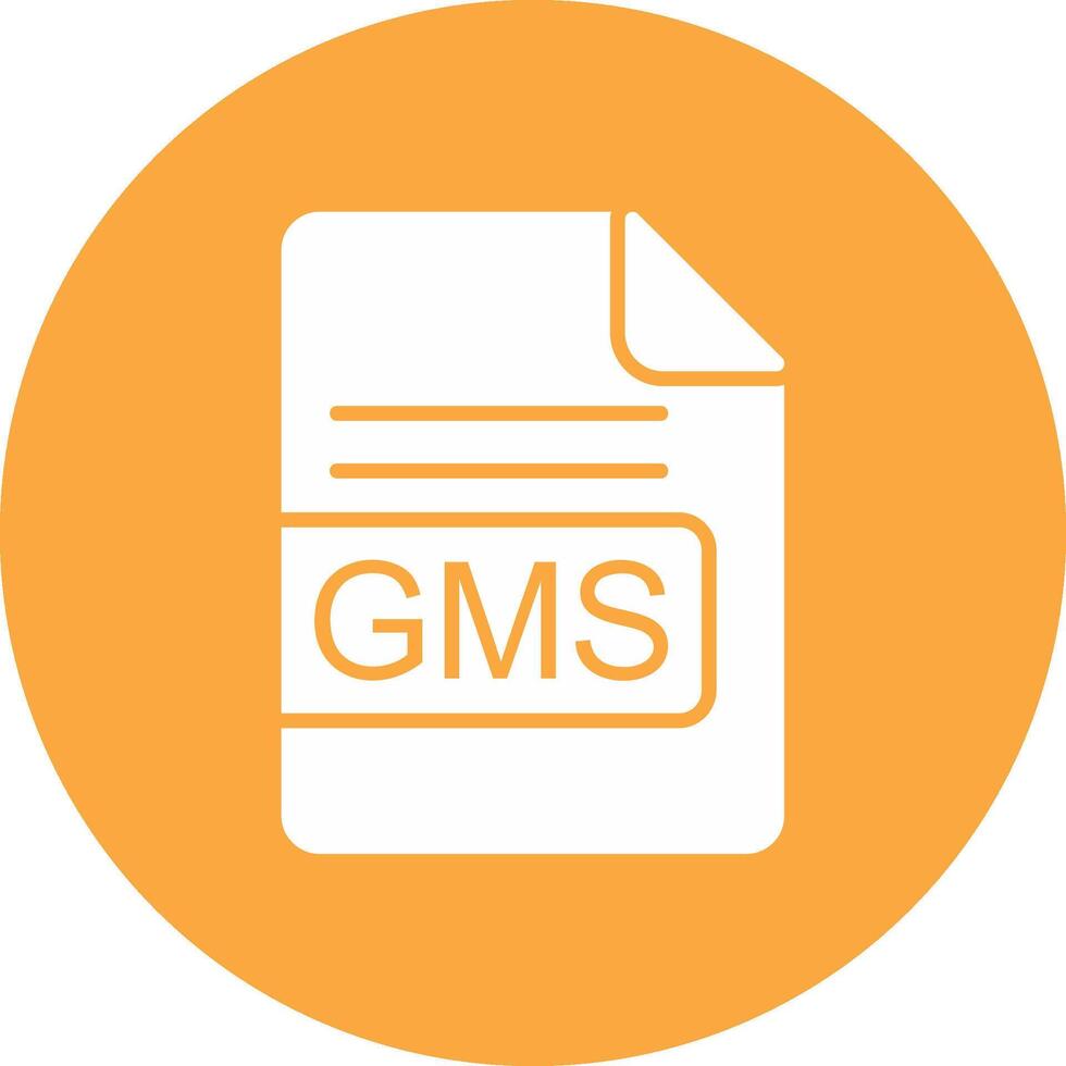 gms archivo formato glifo multi circulo icono vector