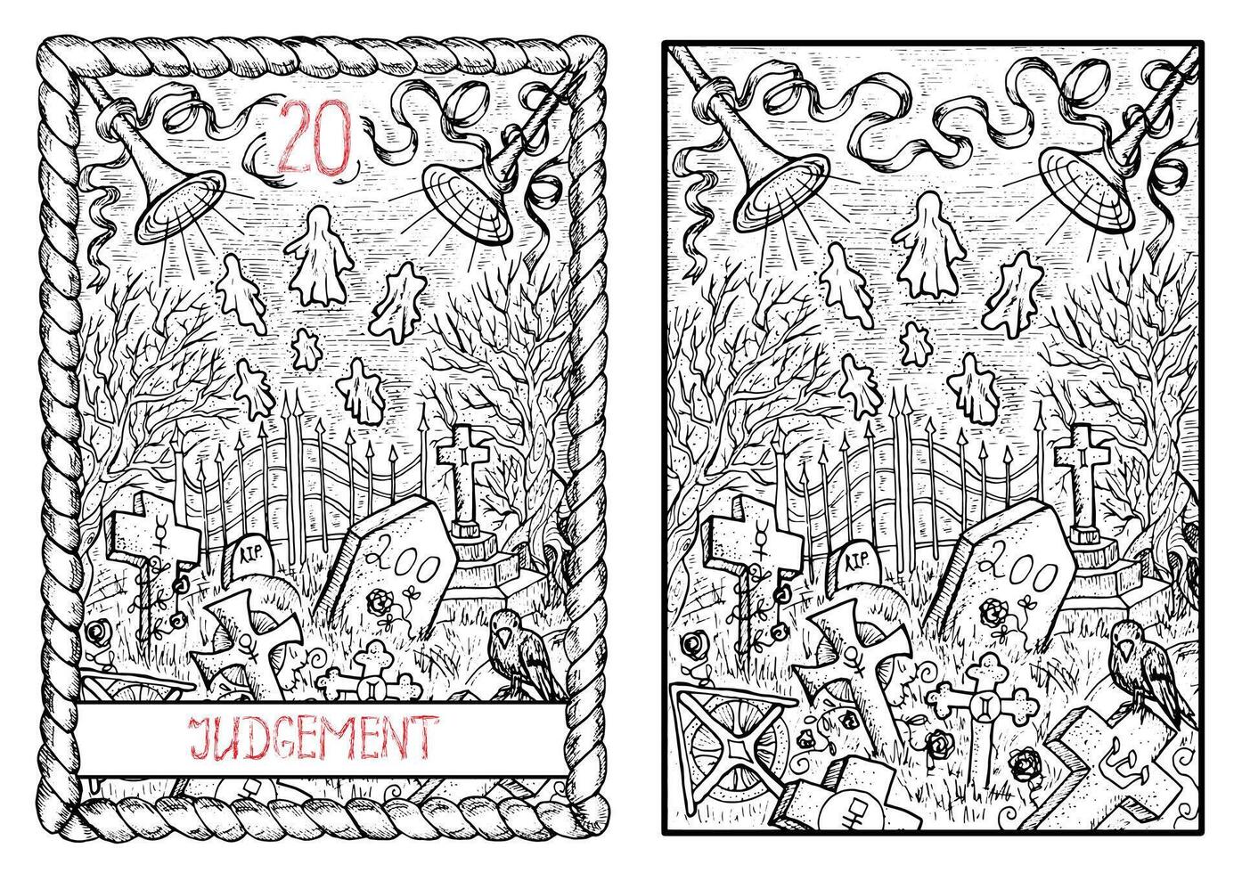 The Tarot card, hand drawn engraved illustration, mystic and esoteric concept vector