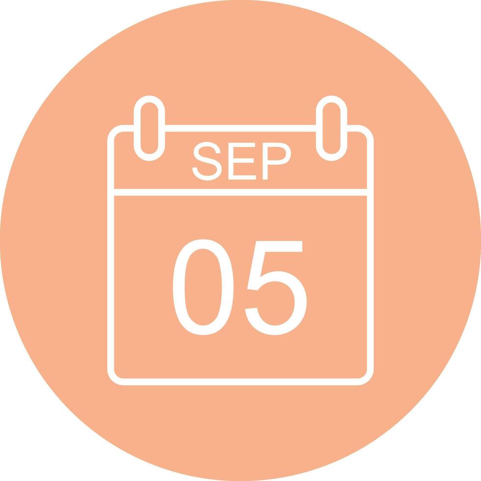 September Line Multi Circle Icon vector