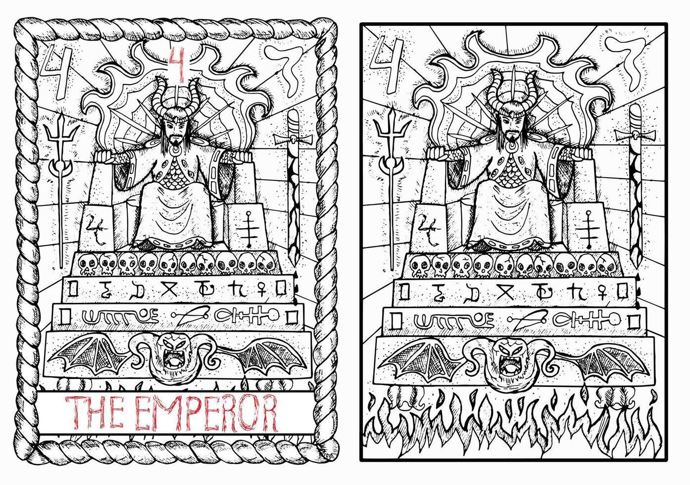 The Tarot card, hand drawn engraved illustration, mystic and esoteric concept vector