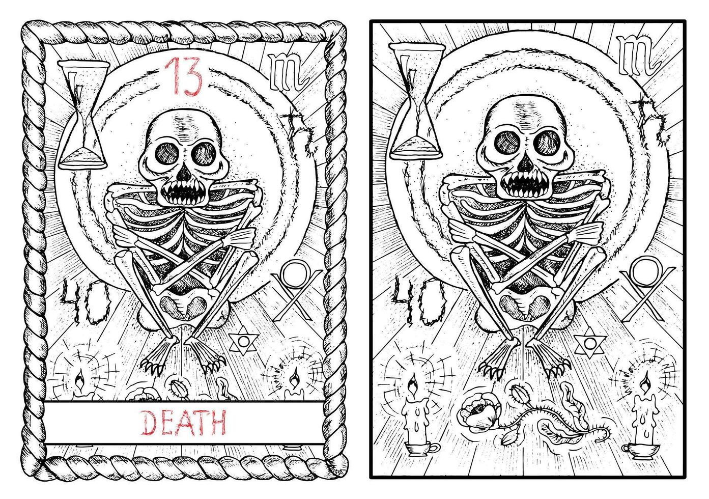 The Tarot card, hand drawn engraved illustration, mystic and esoteric concept vector