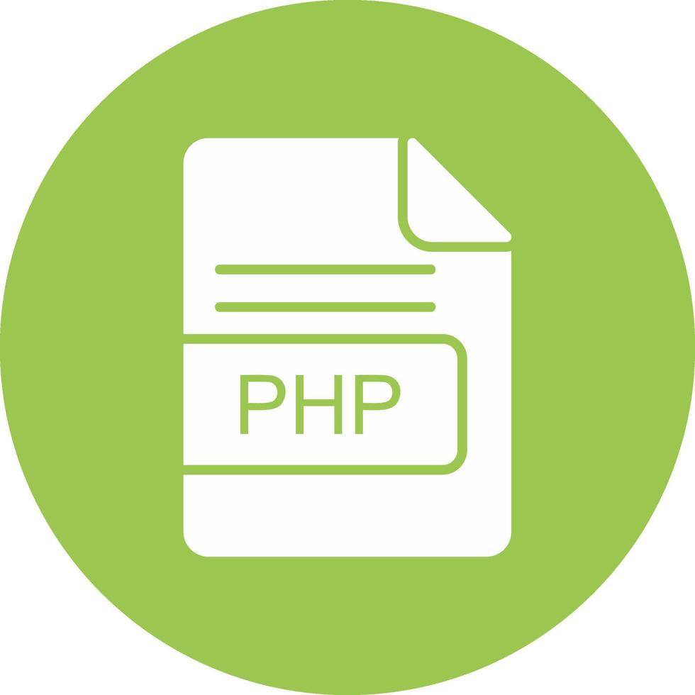 PHP File Format Glyph Multi Circle Icon vector