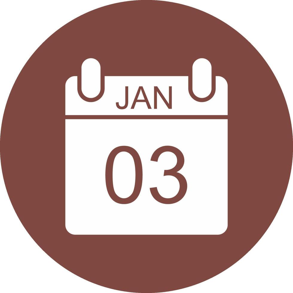 January Glyph Multi Circle Icon vector