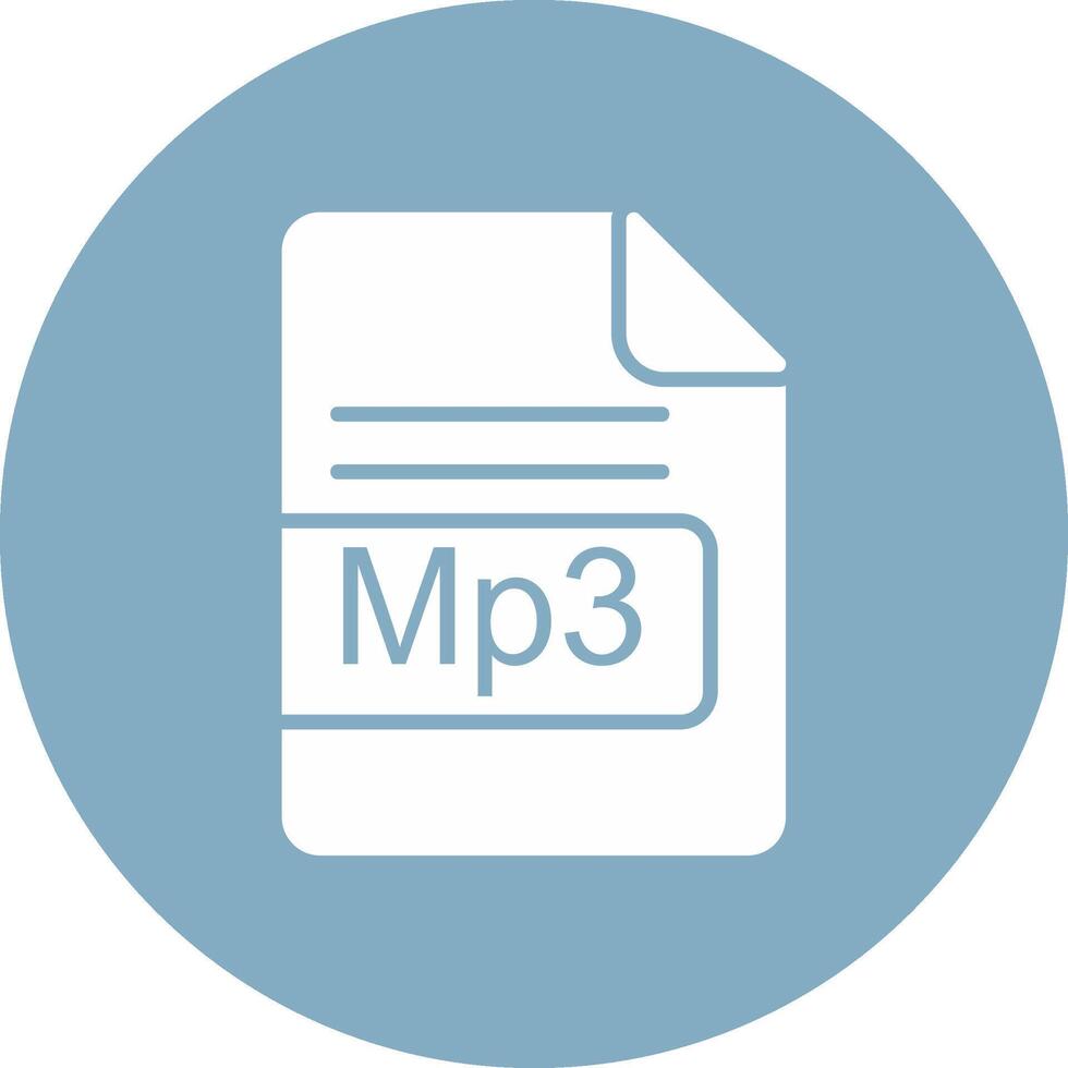 mp3 archivo formato glifo multi circulo icono vector