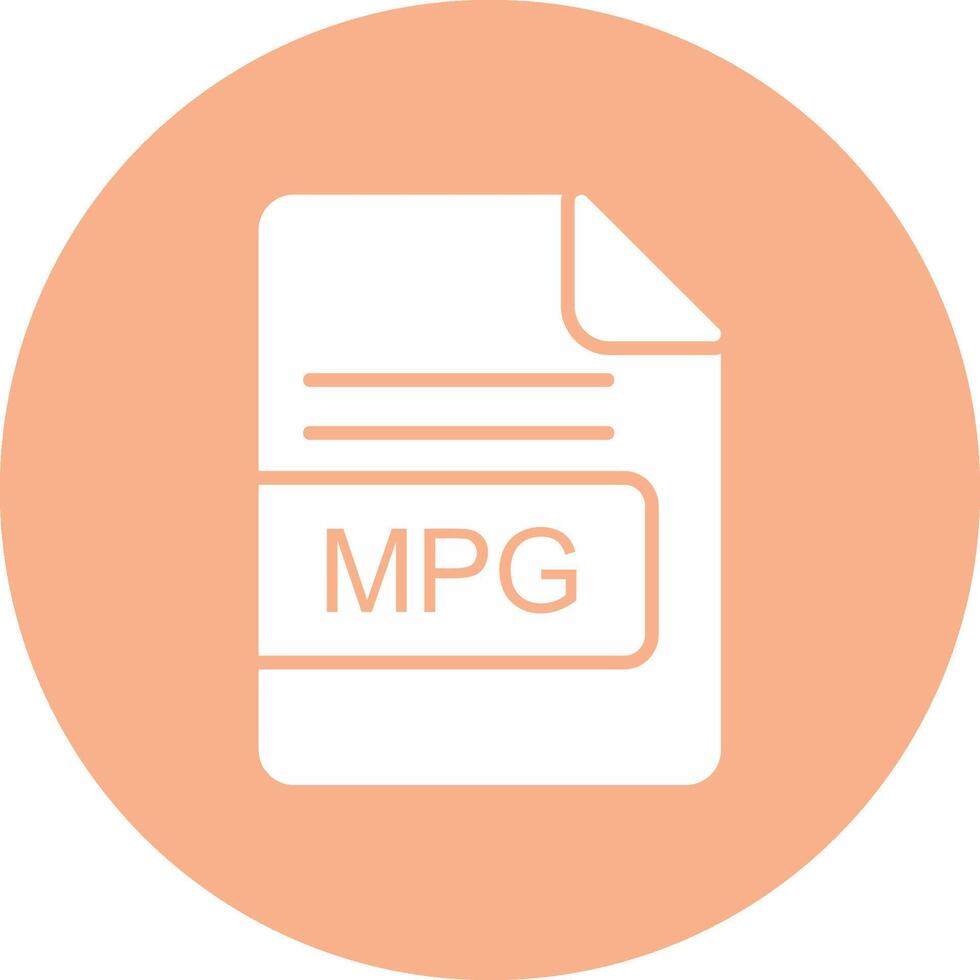 mpg archivo formato glifo multi circulo icono vector