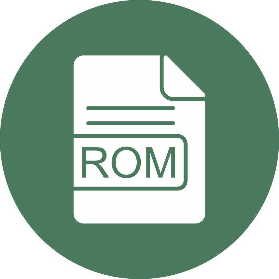 ROM archivo formato glifo multi circulo icono vector