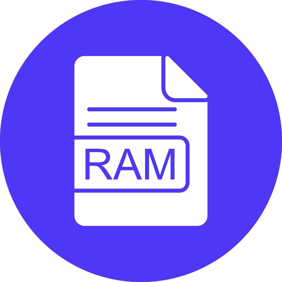 RAM File Format Glyph Multi Circle Icon vector