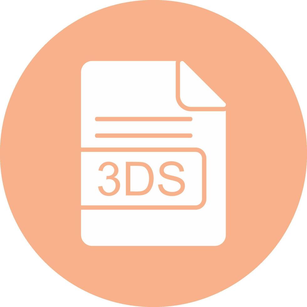 3DS File Format Glyph Multi Circle Icon vector