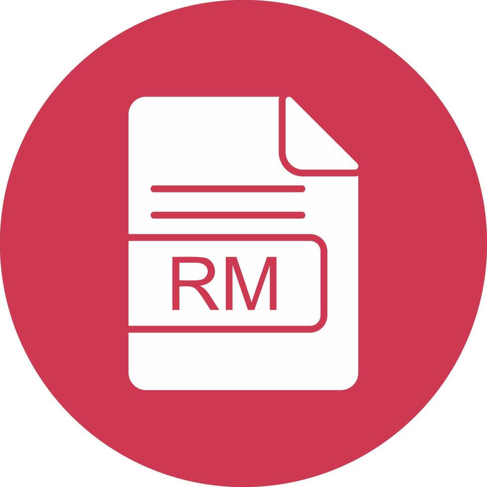 RM File Format Glyph Multi Circle Icon vector