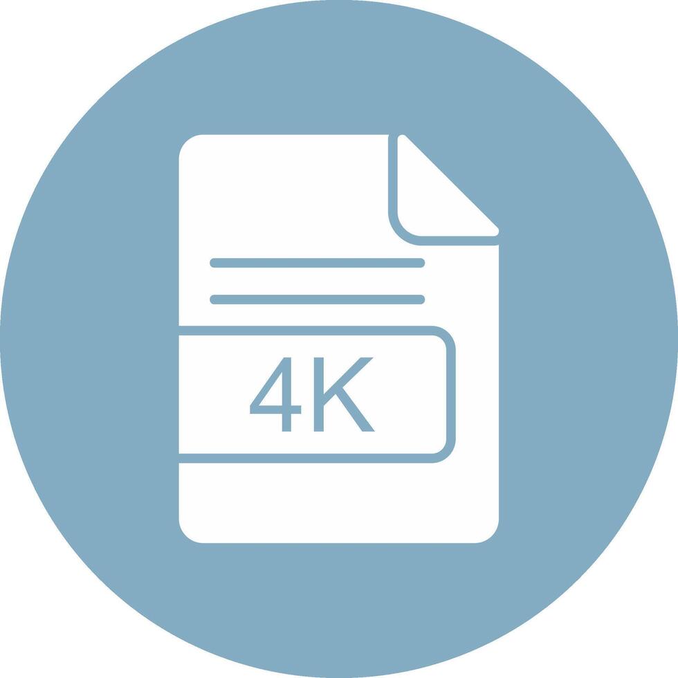 4K File Format Glyph Multi Circle Icon vector